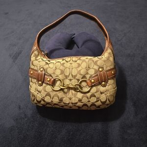 Coach Tan and Brown Shoulder Bag